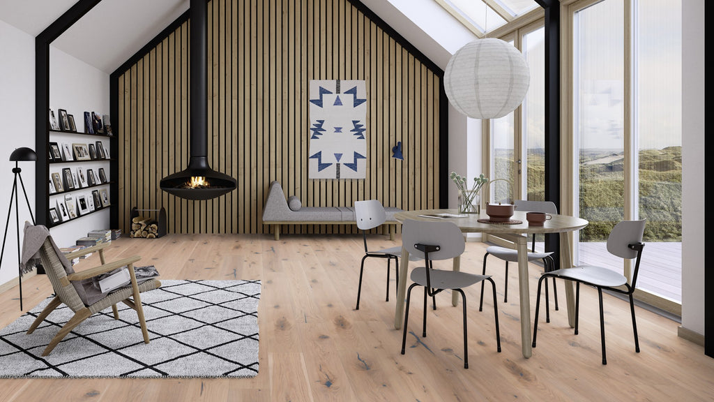 Triple layer wooden floor BOEN Oak Espressivo White GBG8ZMFD