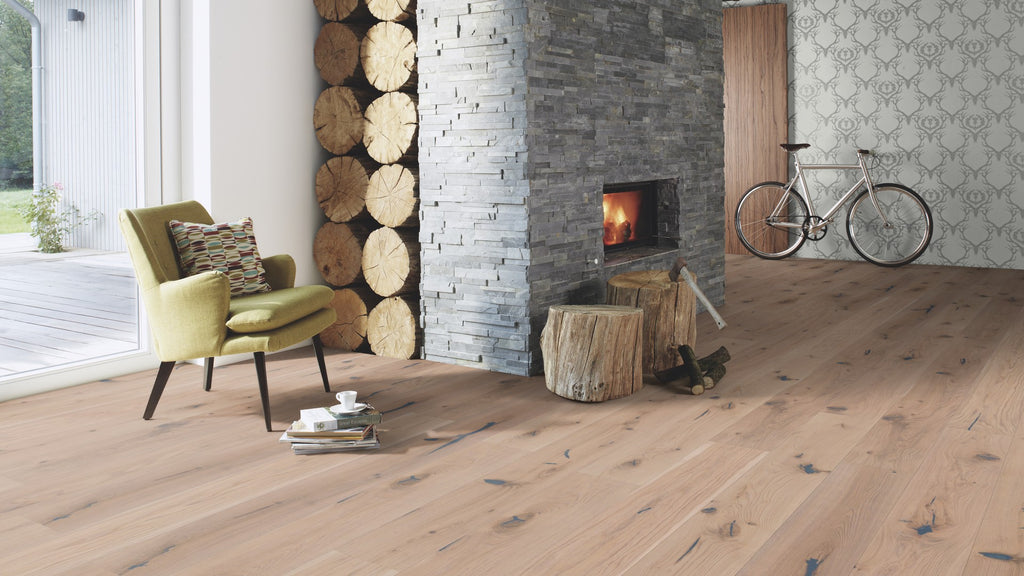 Triple layer wooden floor BOEN Oak Espressivo White GBG8ZMFD