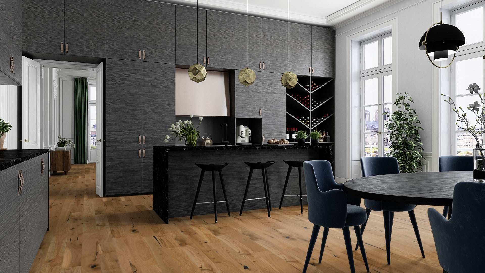 Triple layer wooden floor BOEN Oak Espressivo GBG8ZKFD